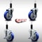 Service Caster 4'' SS Blue Poly Wheel Swivel 1-1/8'' Expanding Stem Caster Set 2 Brakes, 4PK SCC-SSEX20S414-PPUB-BLUE-2-TLB-2-118 - alternate 3